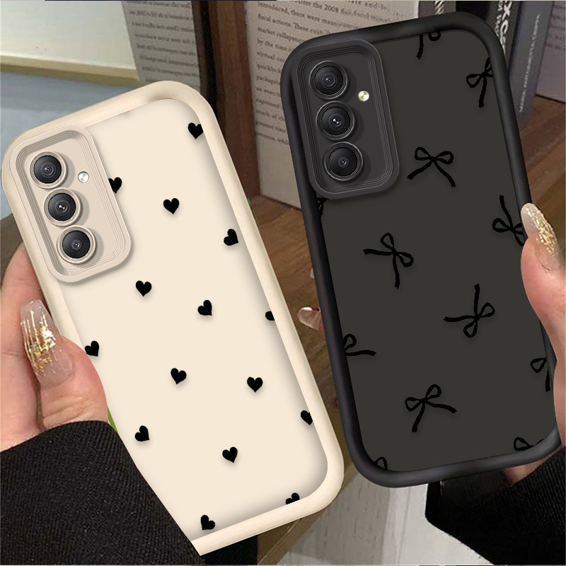 Phone Cases Samsung - Black Love Heart Bowknot Case for