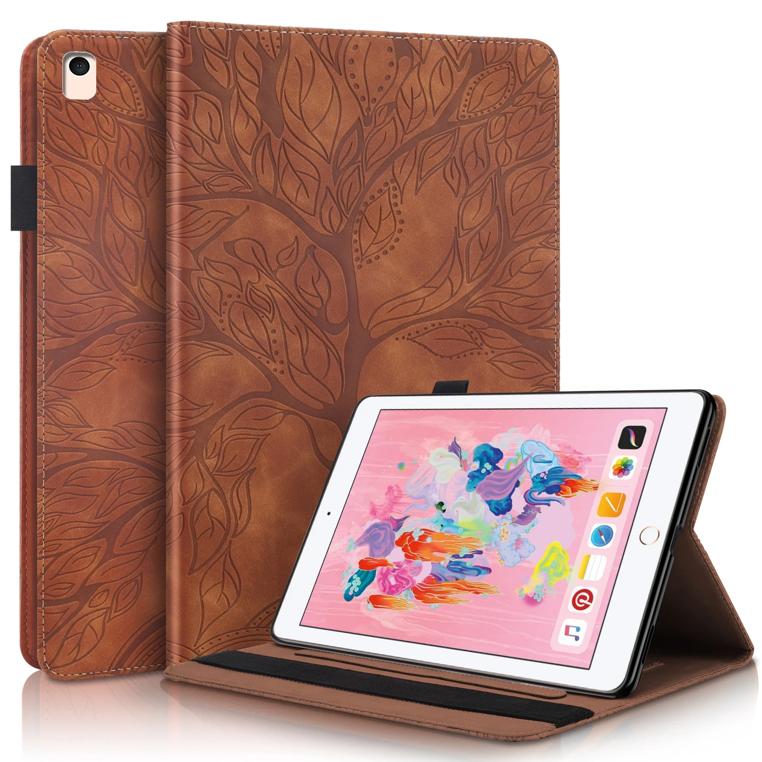 Leather Folio Wallet Case - Flip Leather Stand Wallet Case for