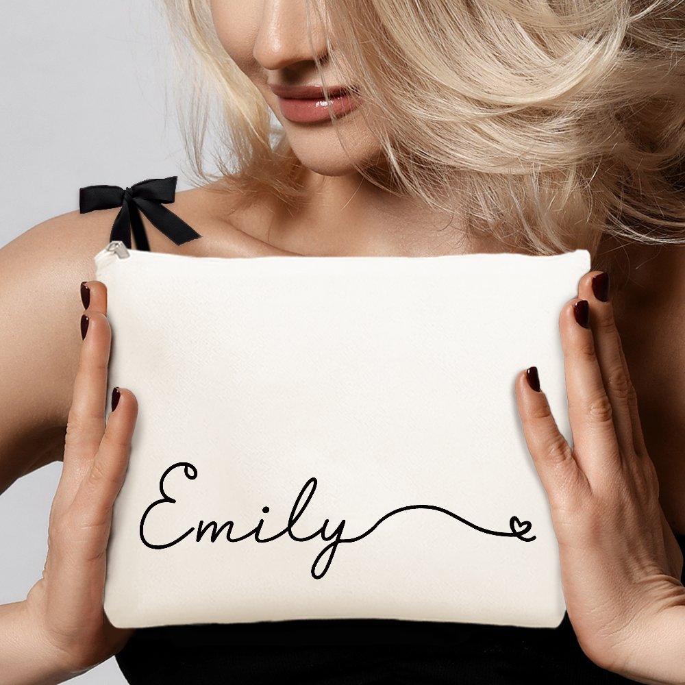 Custom Name Canvas Makeup Bag  - Monogram Custom Case ulasan dan harga