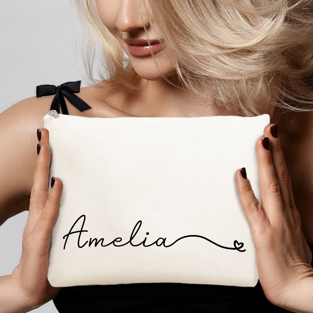 Custom Name Canvas Makeup Bag  - Monogram Custom Case ulasan dan harga