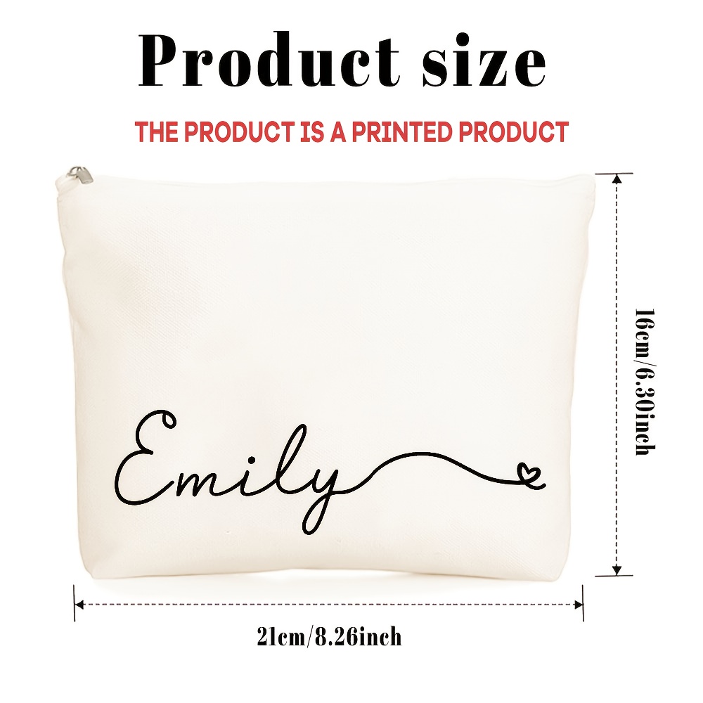Custom Name Canvas Makeup Bag  - Monogram Custom Case ulasan dan harga