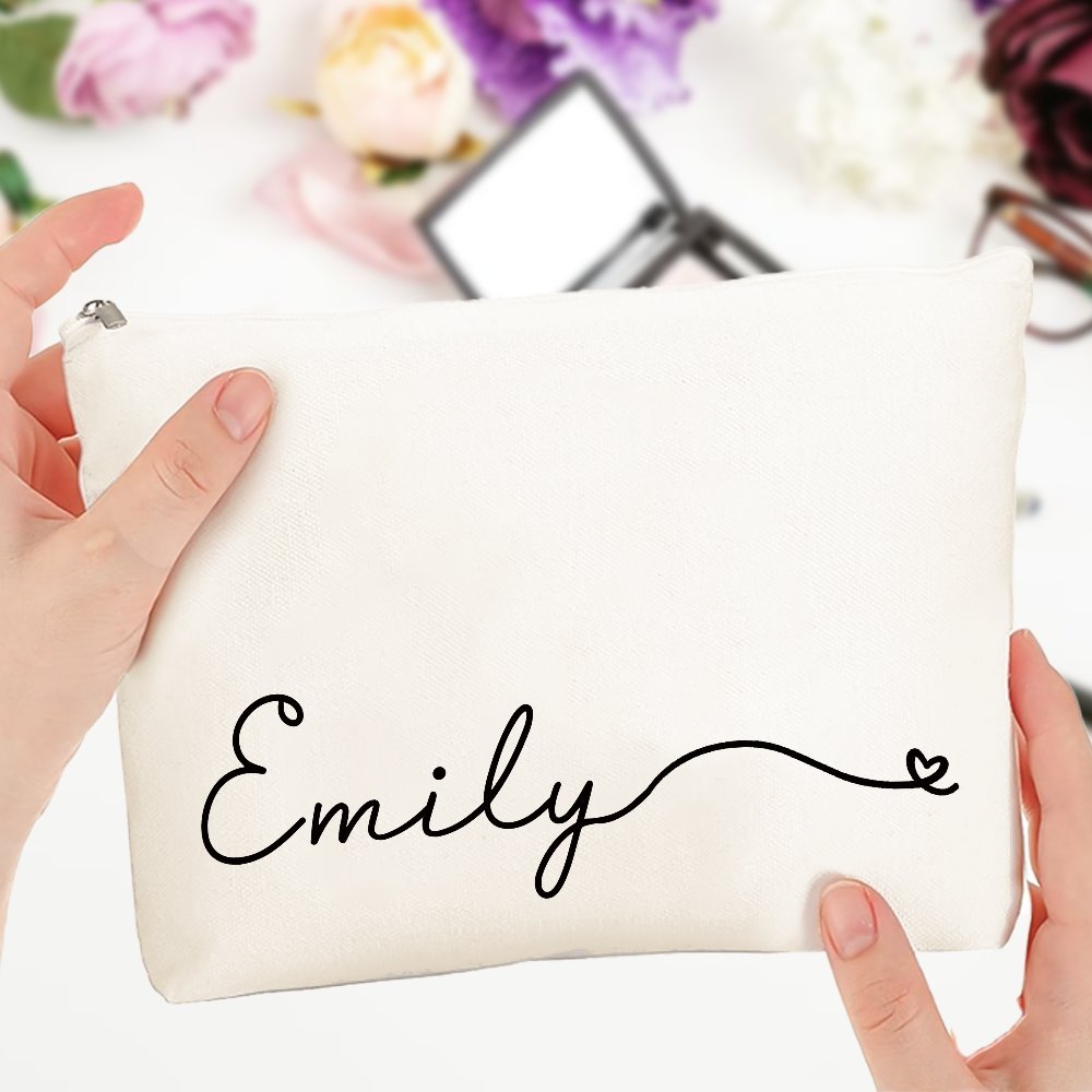 Custom Name Canvas Makeup Bag  - Monogram Custom Case ulasan dan harga