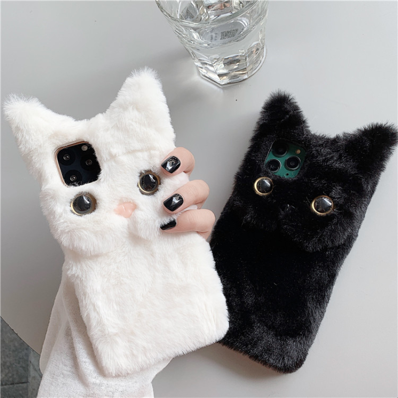3D Cute Cartoon Cat Furry Plus - Phone Cases Iphone 11 ulasan dan harga