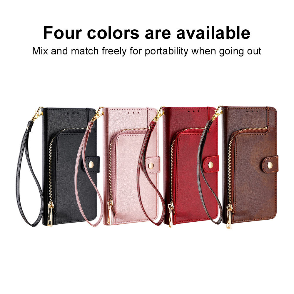PU Leather Zipper Wallet Folio - Leather Folio Wallet Case ulasan dan harga