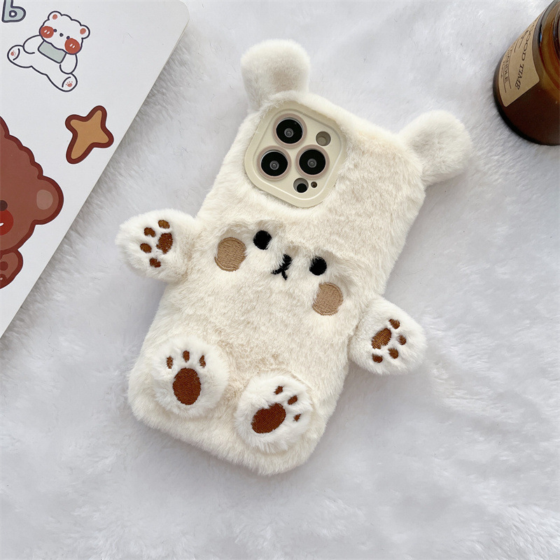 Korean 3D Cartoon Bear Fluffy  - Phone Cases Iphone 11 ulasan dan harga