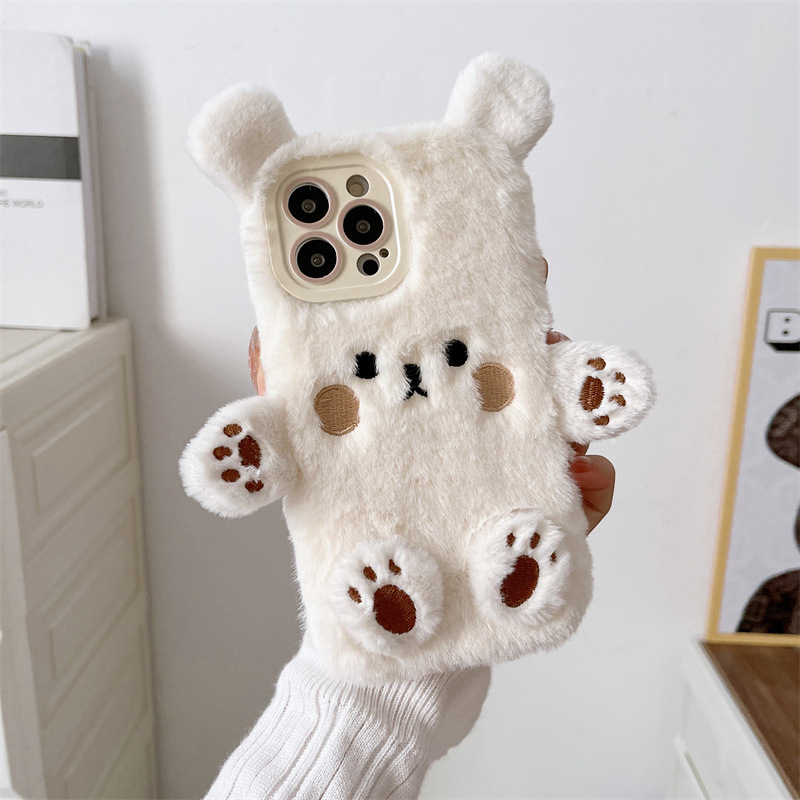 Korean 3D Cartoon Bear Fluffy  - Phone Cases Iphone 11 ulasan dan harga