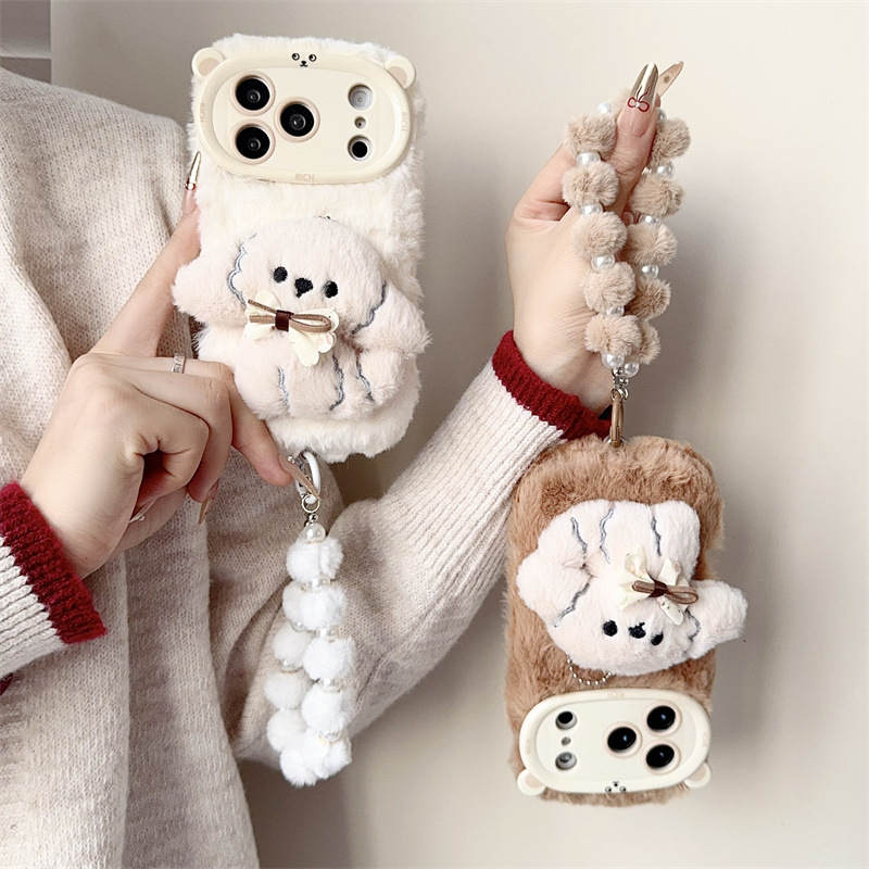 3D Cartoon Bowknot Puppy Warm  - Phone Cases Iphone 11 ulasan dan harga