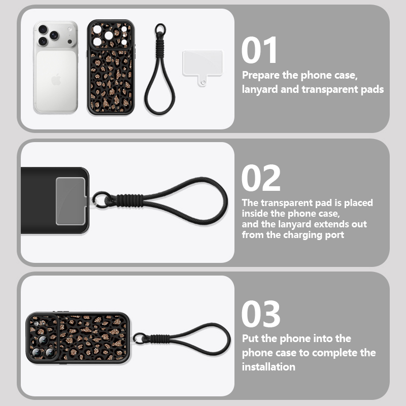 Brown Leopard Printed Lanyard  - Phone Cases Brown ulasan dan harga