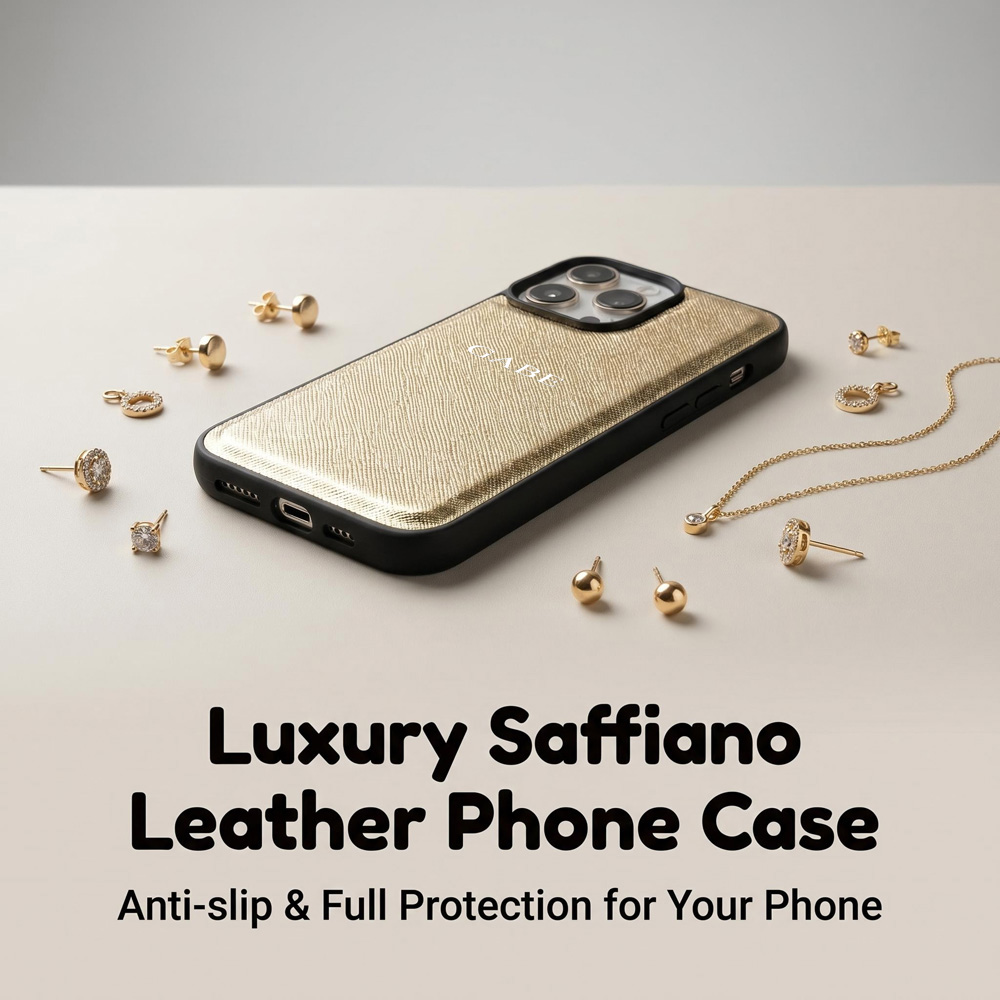 INS Minimalist Saffiano Leathe - Monogram Custom Case ulasan dan harga