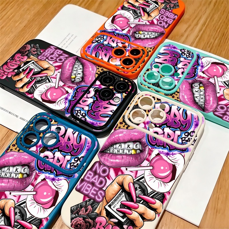 Hip Hop Pink Lips Baby Girl Gr - Phone Cases Bulk ulasan dan harga