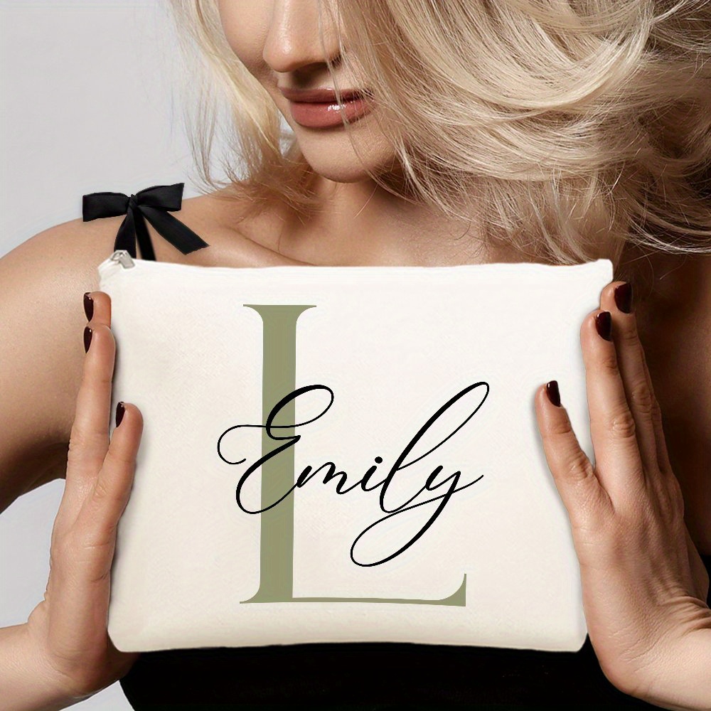 Custom Makeup Bag with Initial - Monogram Custom Case ulasan dan harga