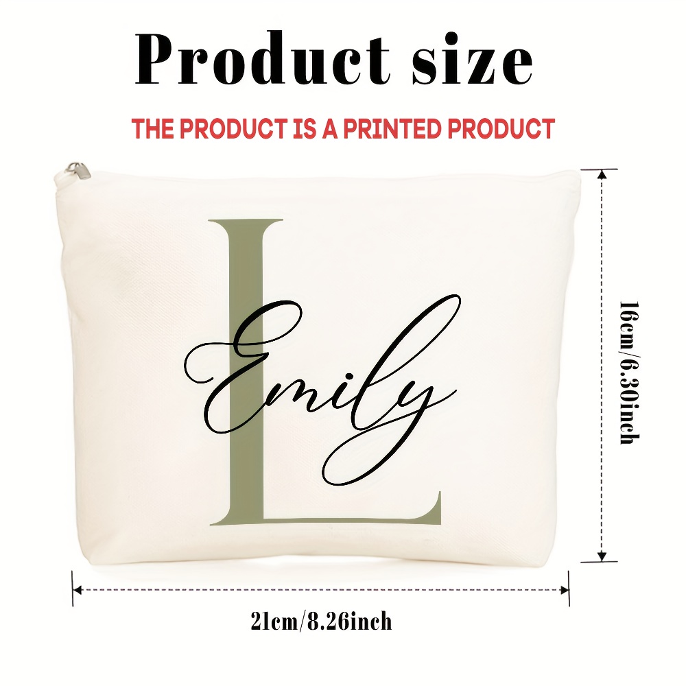 Custom Makeup Bag with Initial - Monogram Custom Case ulasan dan harga