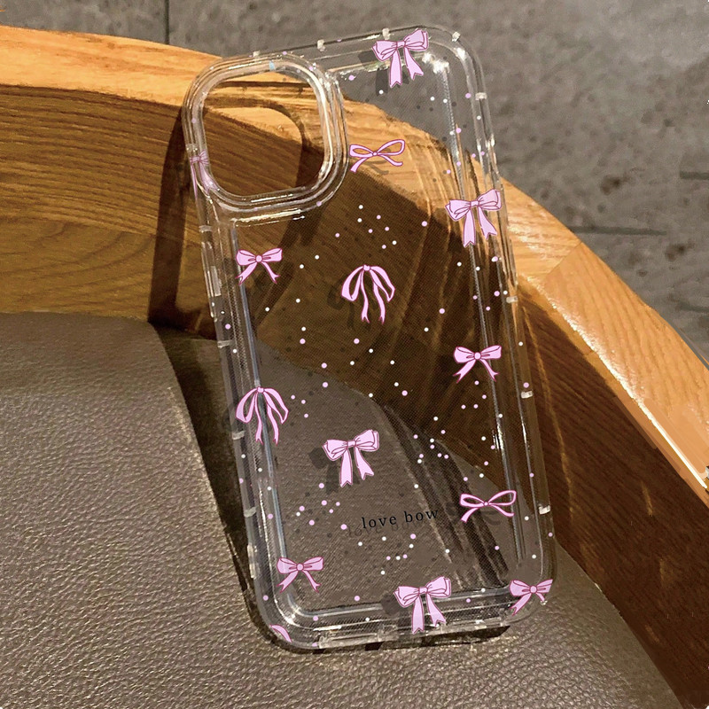 Colorful Bow Print Clear Case  - Phone Cases Dior ulasan dan harga
