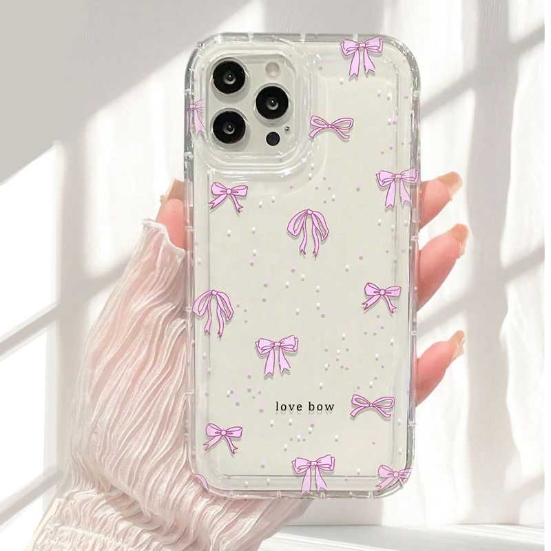 Colorful Bow Print Clear Case  - Phone Cases Dior ulasan dan harga