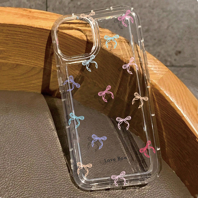 Colorful Bow Print Clear Case  - Phone Cases Dior ulasan dan harga