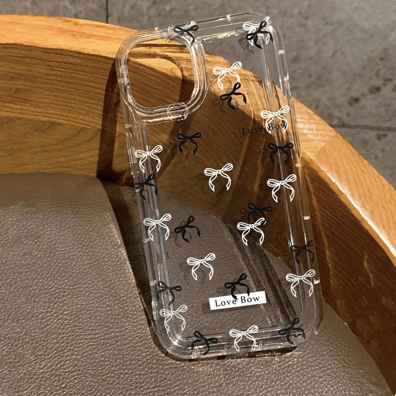 Colorful Bow Print Clear Case  - Phone Cases Dior ulasan dan harga
