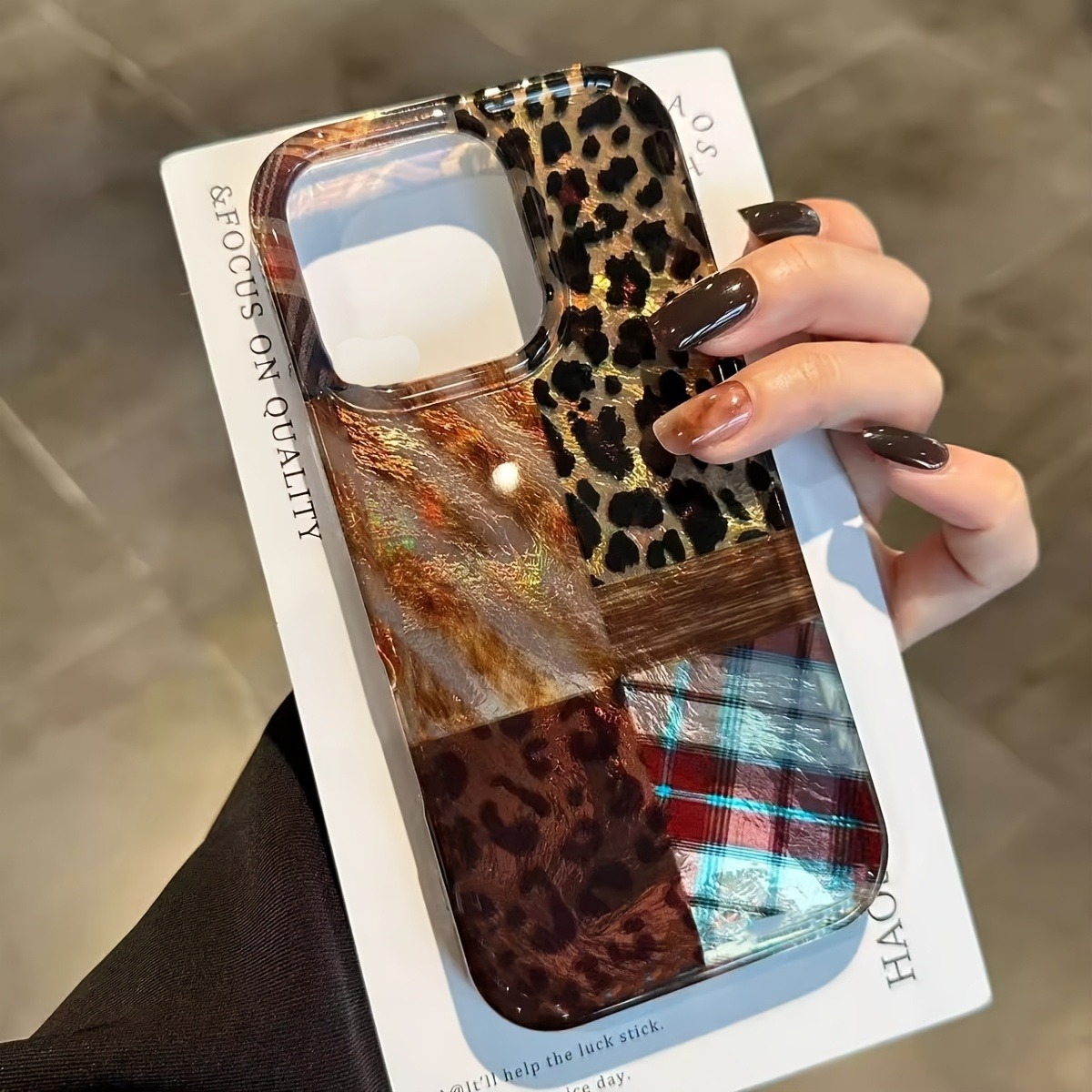 High-End Leopard Print And Tin - Phone Cases Brown ulasan dan harga