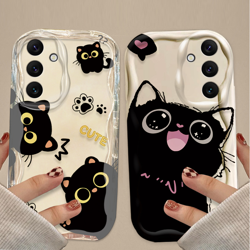 Cute Big Eyes Black Cat Case f - Phone Cases A14 Samsung ulasan dan harga
