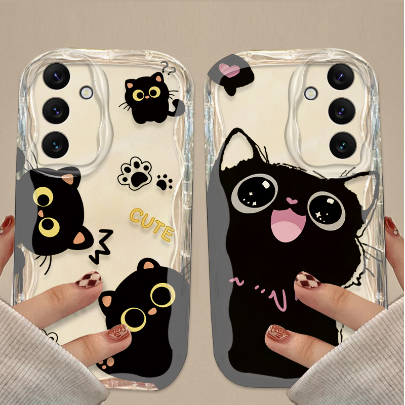 Cute Big Eyes Black Cat Case f - Phone Cases A14 Samsung ulasan dan harga