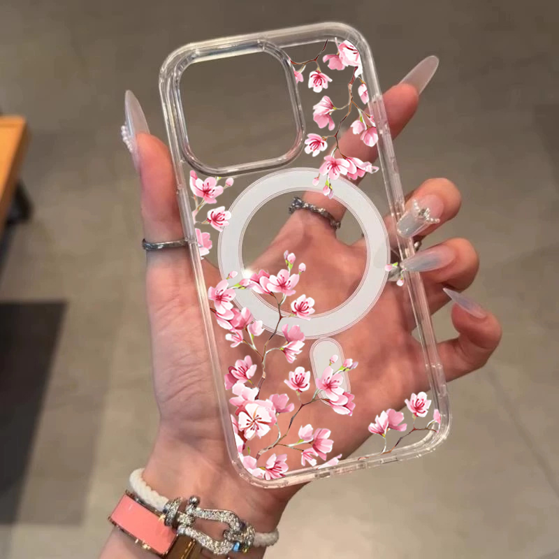 Luxury Pink INS Flowers Case F - Phone Cases Magsafe ulasan dan harga