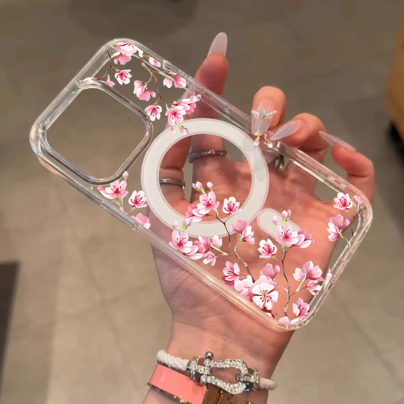 Luxury Pink INS Flowers Case F - Phone Cases Magsafe ulasan dan harga