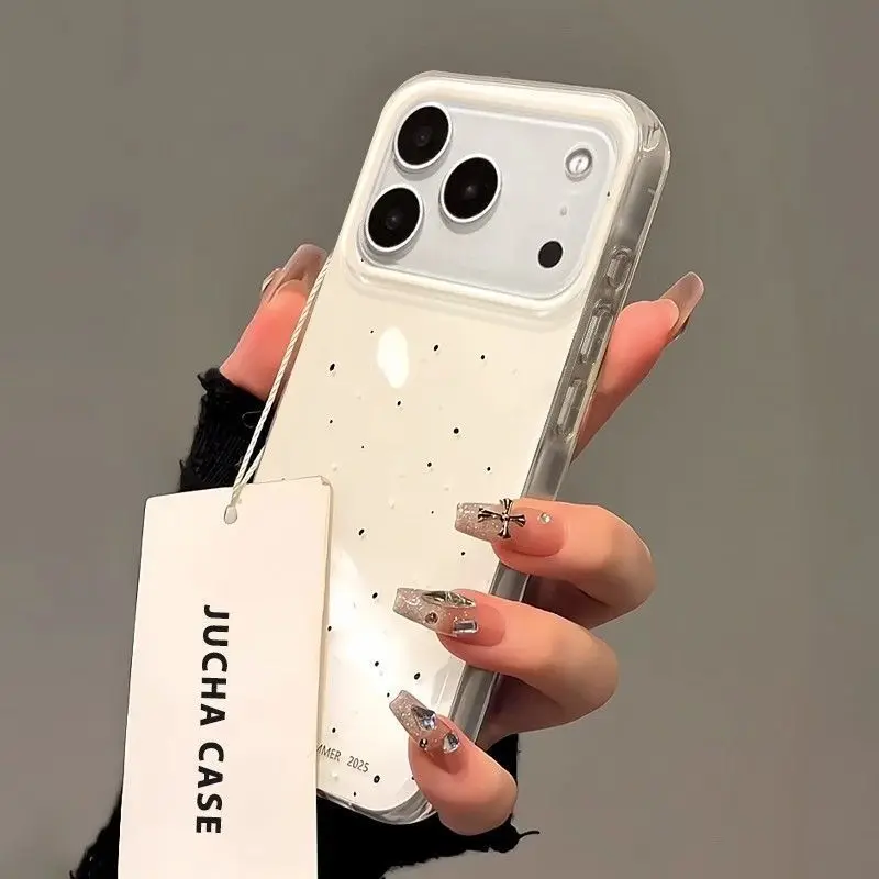 Korean INS Splashing Ink Polka - Phone Cases Brown ulasan dan harga