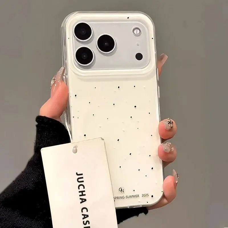 Korean INS Splashing Ink Polka - Phone Cases Brown ulasan dan harga