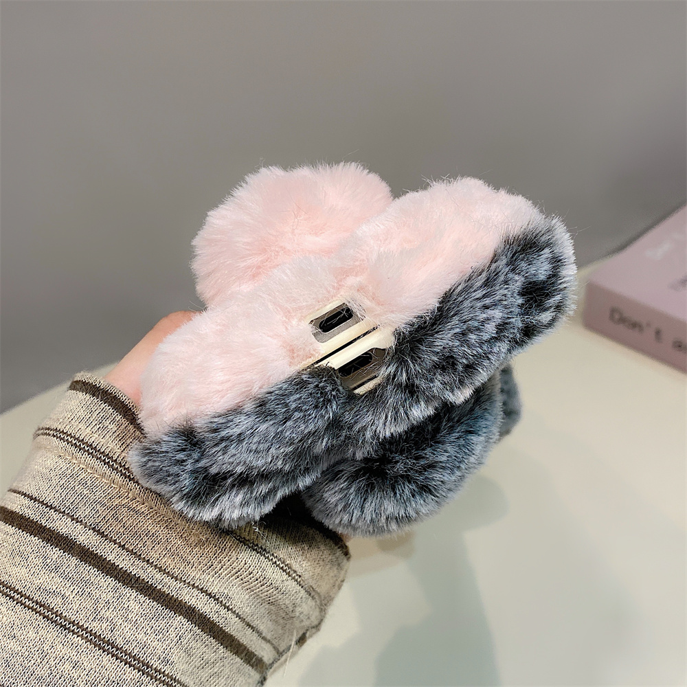 Cute Rabbit Ears Fluffy Stand  - Phone Cases Samsung ulasan dan harga