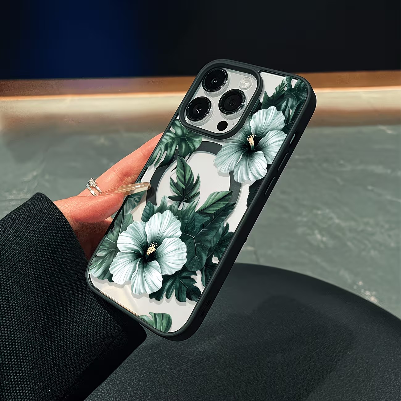 Green Floral Print Phone Case  - Phone Cases Magsafe ulasan dan harga