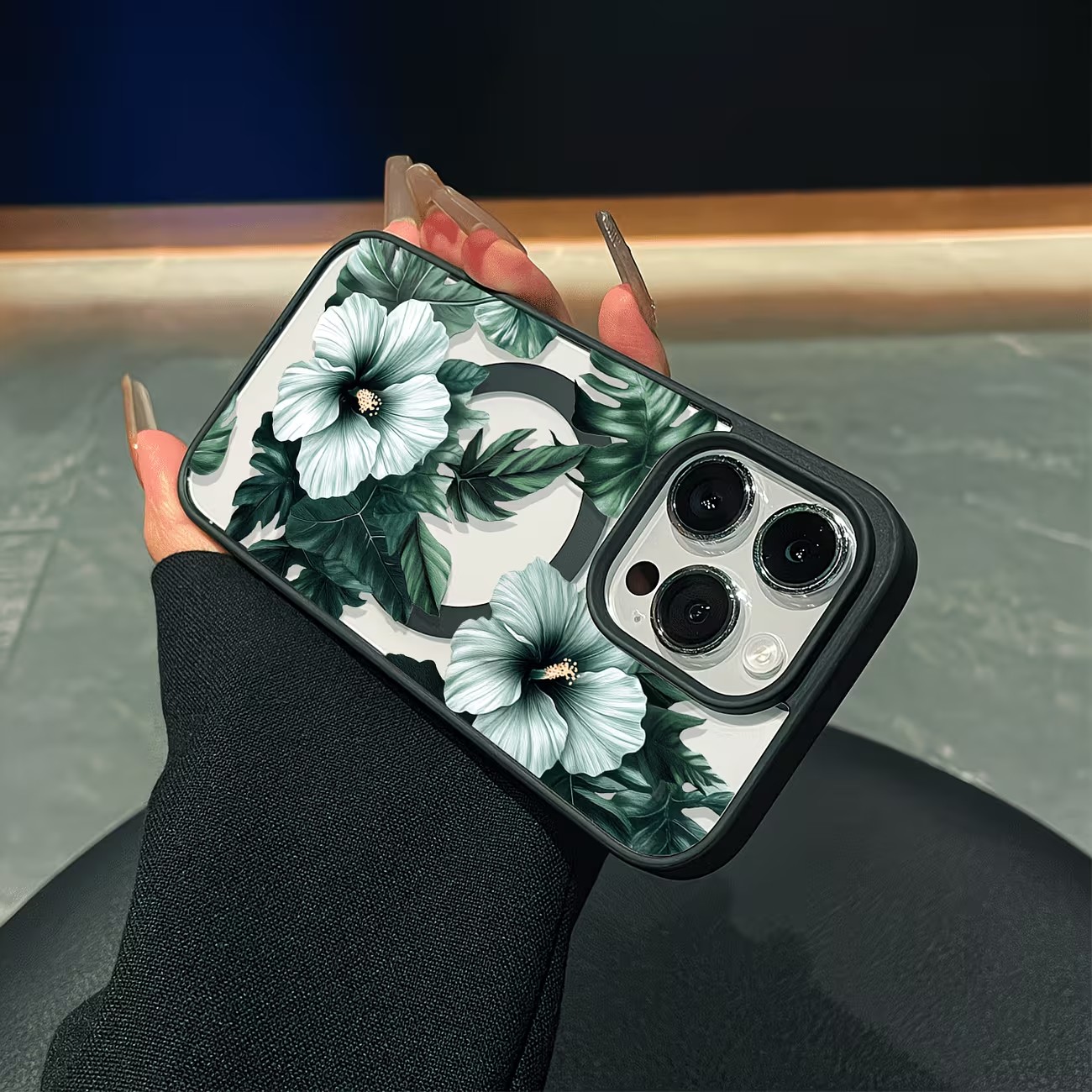 Green Floral Print Phone Case  - Phone Cases Magsafe ulasan dan harga