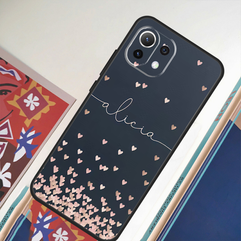 Custom Polka Heart Rose Gold M - Monogram Custom Case ulasan dan harga